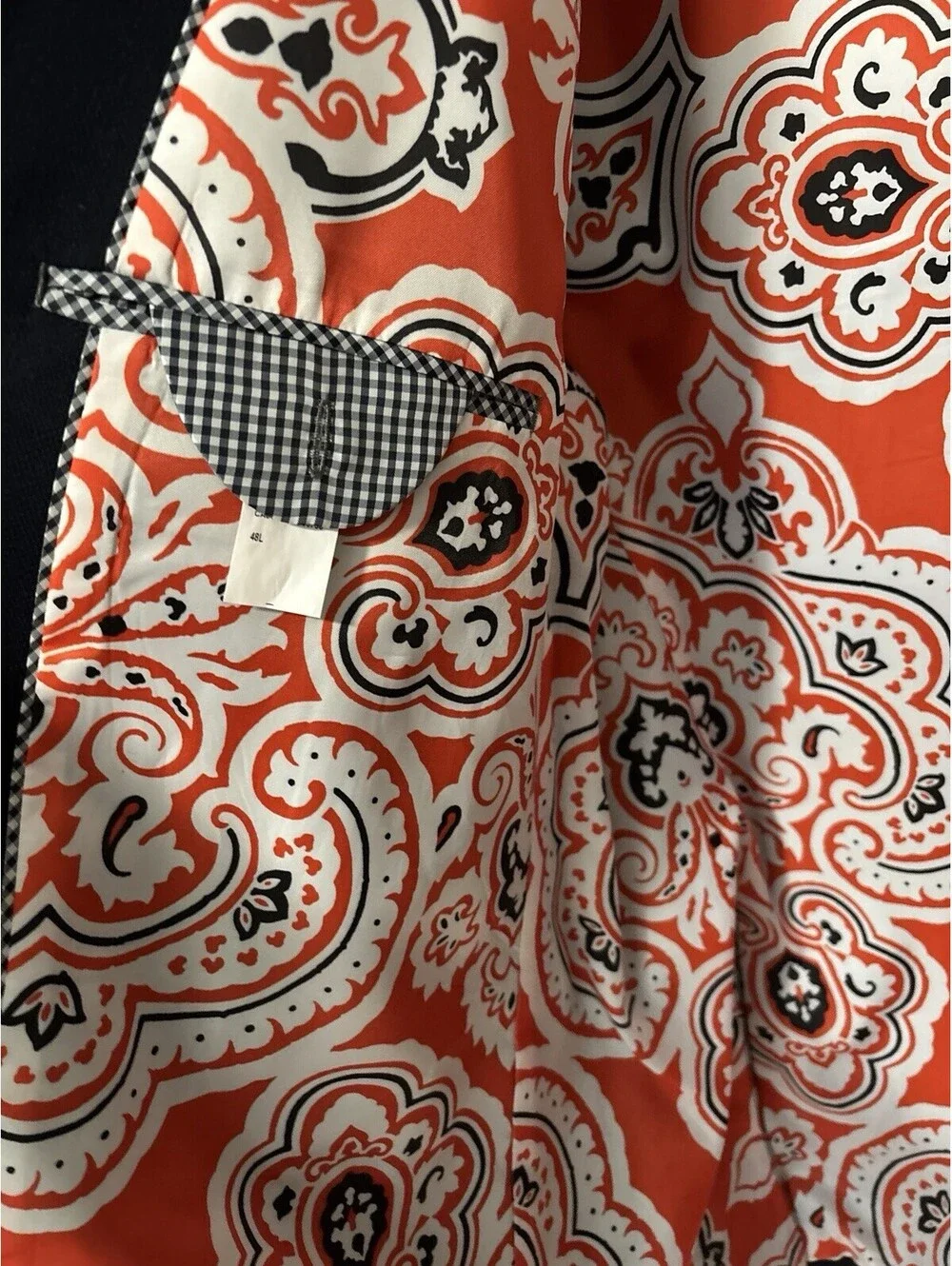 Tallia Men’s Sports Coat Blazer Navy Blue White Piping Vibrant red Paisley 48L